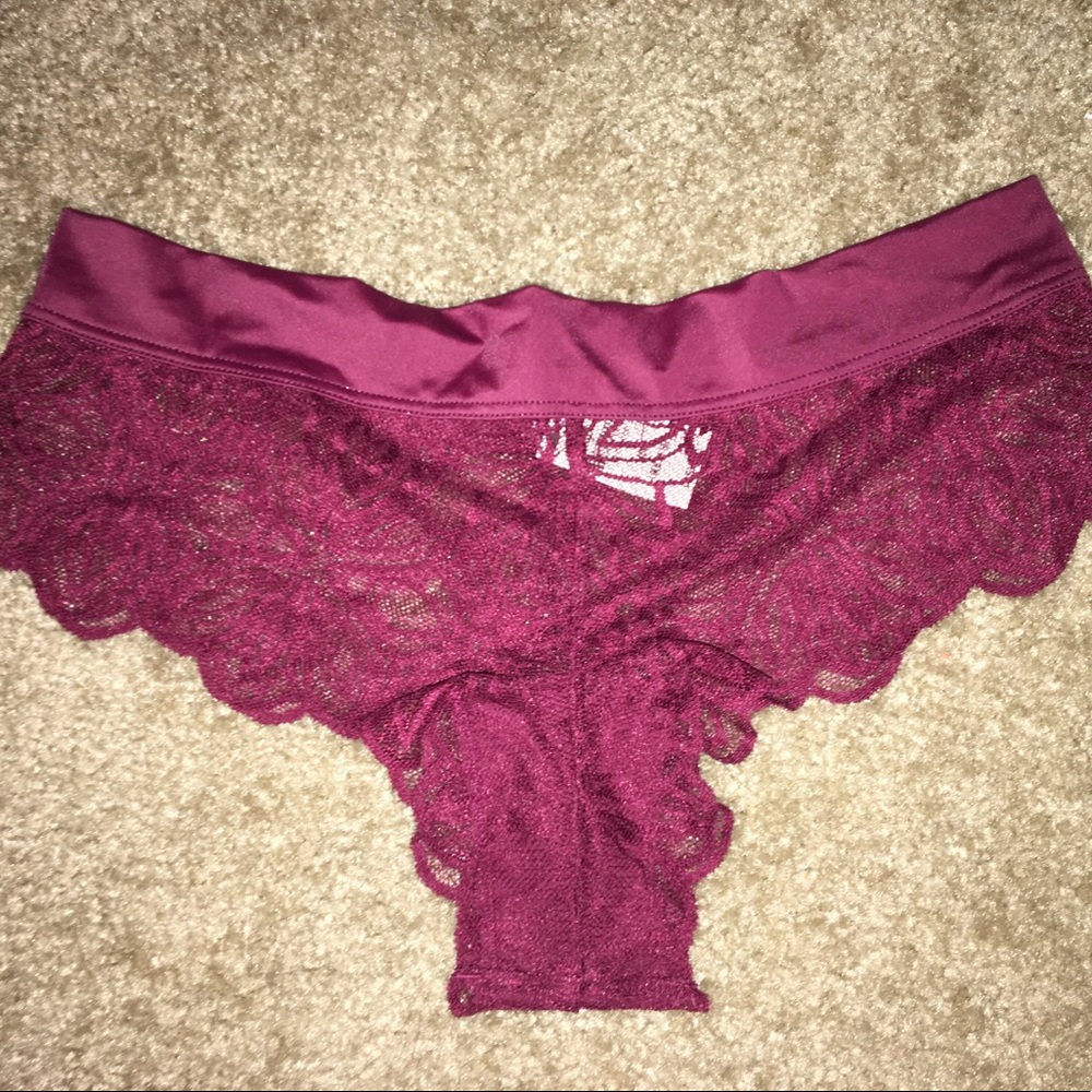 ‘PINK’ lace cheeky panties